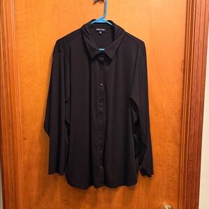 Black Pinstripe ribbed look  Long-Sleeve Dress Shirt